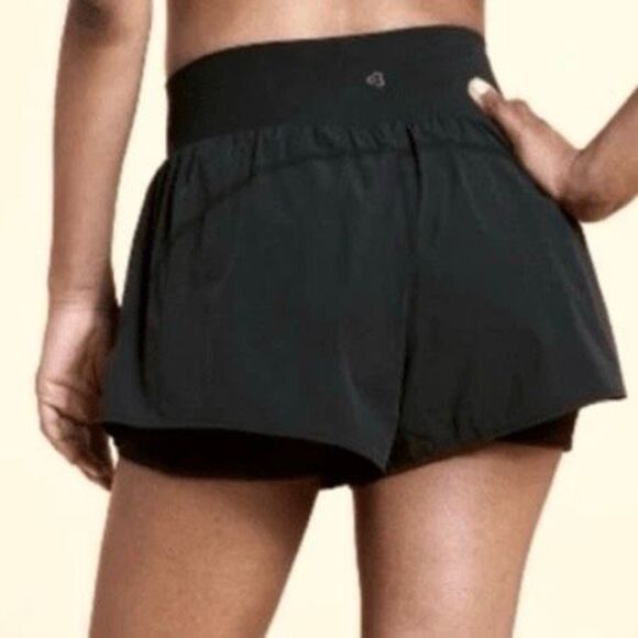 NWT Blogilates Ruffle Athletic Workout Shorts Women's XL Black Elastic Waist - Picture 2 of 9